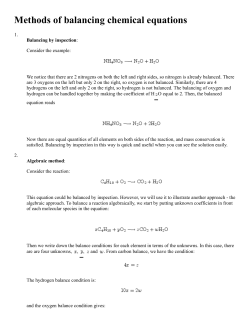 Methods of balancing chemical equations