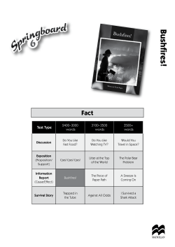 Bushfires! Teacher Notes