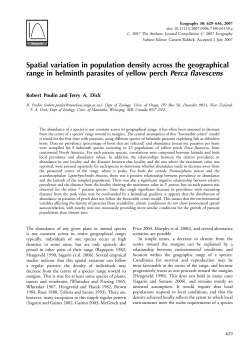 Spatial variation in population density across the geographical