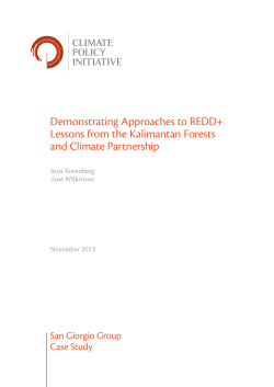 Demonstrating Approaches to REDD+ Lessons from the Kalimantan