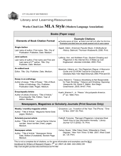 MLA Style - City College of San Francisco