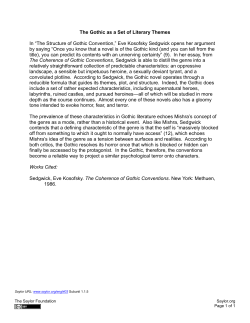 The Gothic as a Set of Literary Themes In &ldquo;The Structure of Gothic