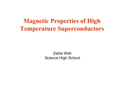 Magnetic Properties of High Temperature Superconductors