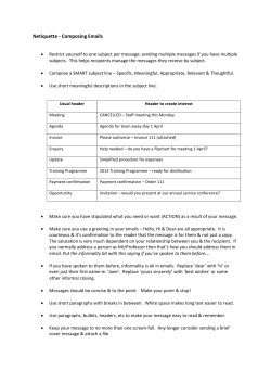 Netiquette - Composing Emails