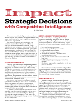 Impact Strategic Decisions with Competitive Intelligence