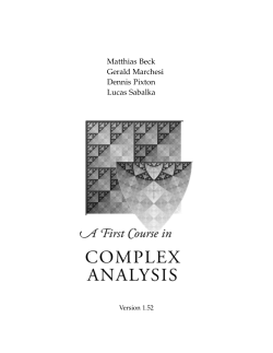 A First Course in Complex Analysis