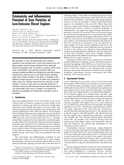 Cytotoxicity and Inflammatory Potential of Soot Particles of Low