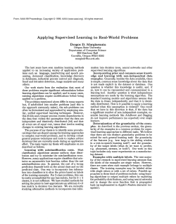 Applying Supervised Learning to Real