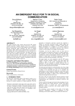 an emergent role for tv in social communication
