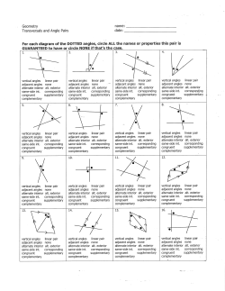 1. ~: 2. 3. 4. &bull; ~~ vertical angles linear pair vertical