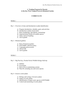 A Training Program for Docents At the Key West Tropical Forest