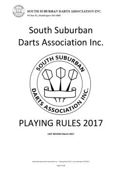 Playing Rules - South Suburban Darts Inc.