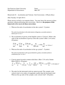 32 ft sec2 X 12 in foot X 2.54 cm in X m 100 cm = 9.8 m