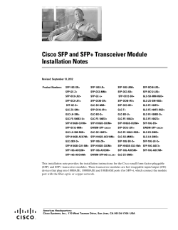 Cisco SFP and SFP+ Transceiver Module Installation Notes