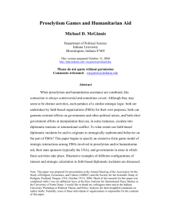 Proselytism Games and Humanitarian Aid