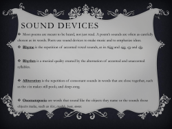 Sound Devices Notes