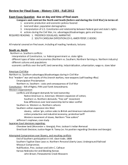 Review for Final Exam – History 1301