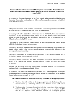 NEAFC recommendations 2016 (for 2017)