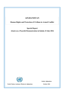 Attack on a Peaceful Demonstration in Kabul, 23 July 2016