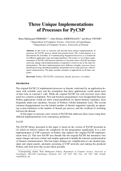 Three Unique Implementations of Processes for PyCSP