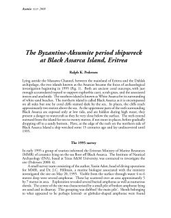 The Byzantine-Aksumite period shipwreck at Black Assarca Island