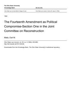 The Fourteenth Amendment as Political