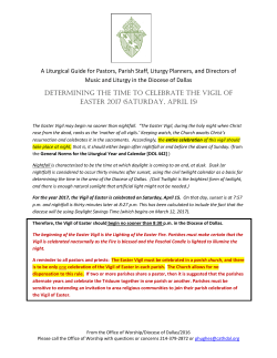 Determining the Time to Celebrate the Vigil of Easter 2017