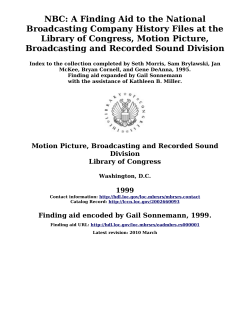 National Broadcasting Company history files