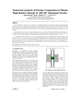 Numerical Analysis of Powder Compaction to Obtain High Relative