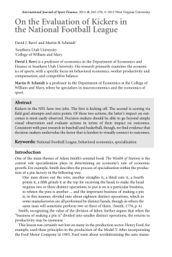 On the Evaluation of Kickers in the National Football