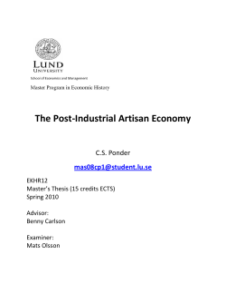The post-industrial artisan economy