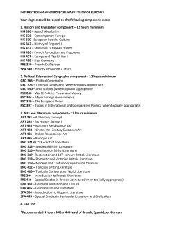 INTERESTED IN AN INTERDISCIPLINARY STUDY OF EUROPE