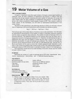 19 Molar Volume of a Gas