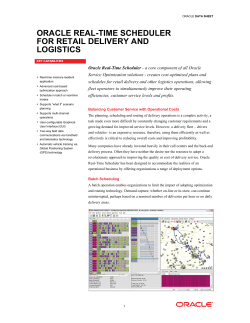 oracle real-time scheduler for retail delivery and logistics