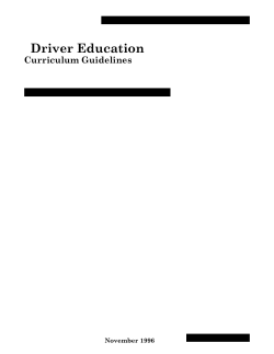 Driver Education - Saskatchewan Curriculum
