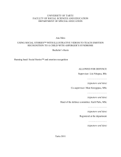 UNIVERSITY OF TARTU FACULTY OF SOCIAL