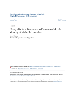 Using a Ballistic Pendulum to Determine Muzzle Velocity of a Marble