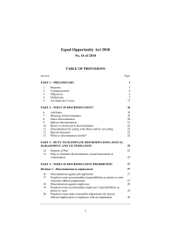 Equal Opportunity Act 2010