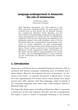 Language endangerment in Amazonia: the role