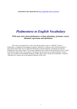 Piedmontese to English Vocabulary - Digilander