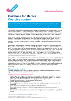 Coercive control guidance for MARACs