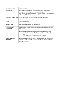 Surname, First name Qualification Summary of Position Held E