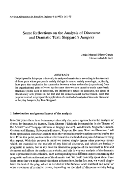 Some Reflections on the Analysis of Discourse and Dramatic Text