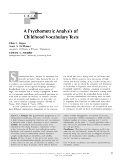 A Psychometric Analysis of Childhood Vocabulary Tests