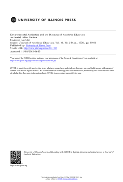 Environmental Aesthetics and the Dilemma of Aesthetic