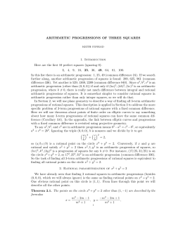 ARITHMETIC PROGRESSIONS OF THREE SQUARES 1
