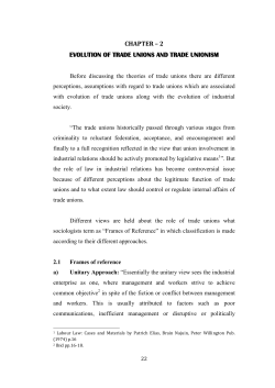 chapter &ndash; 2 evolution of trade unions and trade