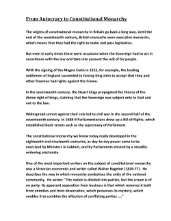 From Autocracy to Constitutional Monarchy
