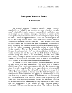 ORAL TRADITION 18.2 - Portuguese Narrative Poetry