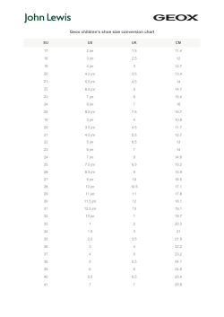 Geox children`s shoe size conversion chart